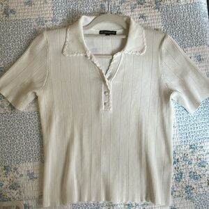 Adrianna Papell Knit Collared Shirt
